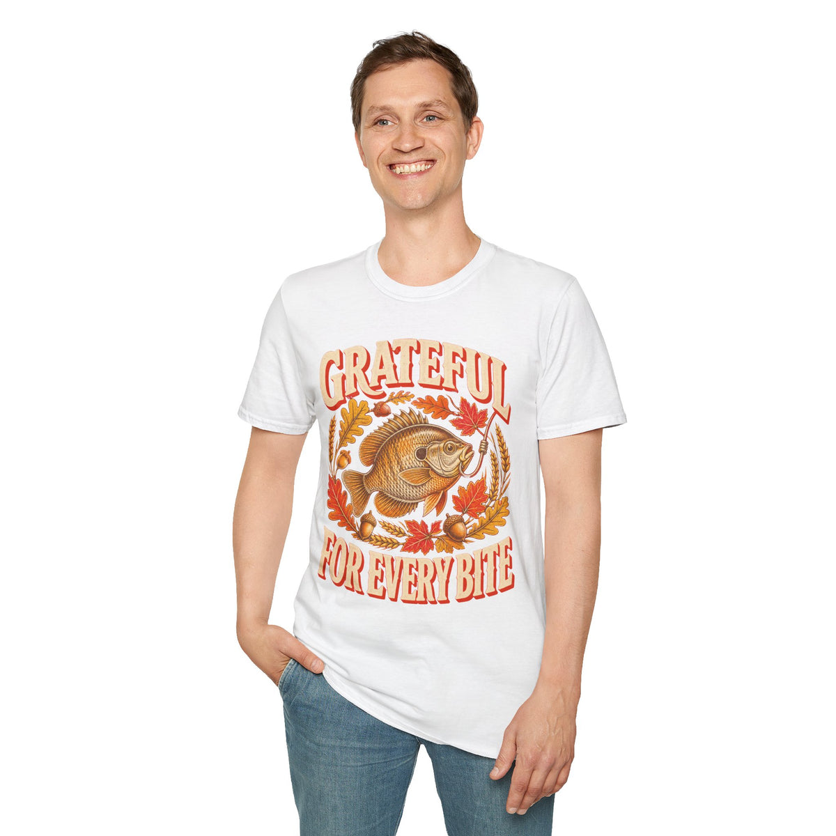 Grateful for Every Bite Fish Thanksgiving T-Shirt