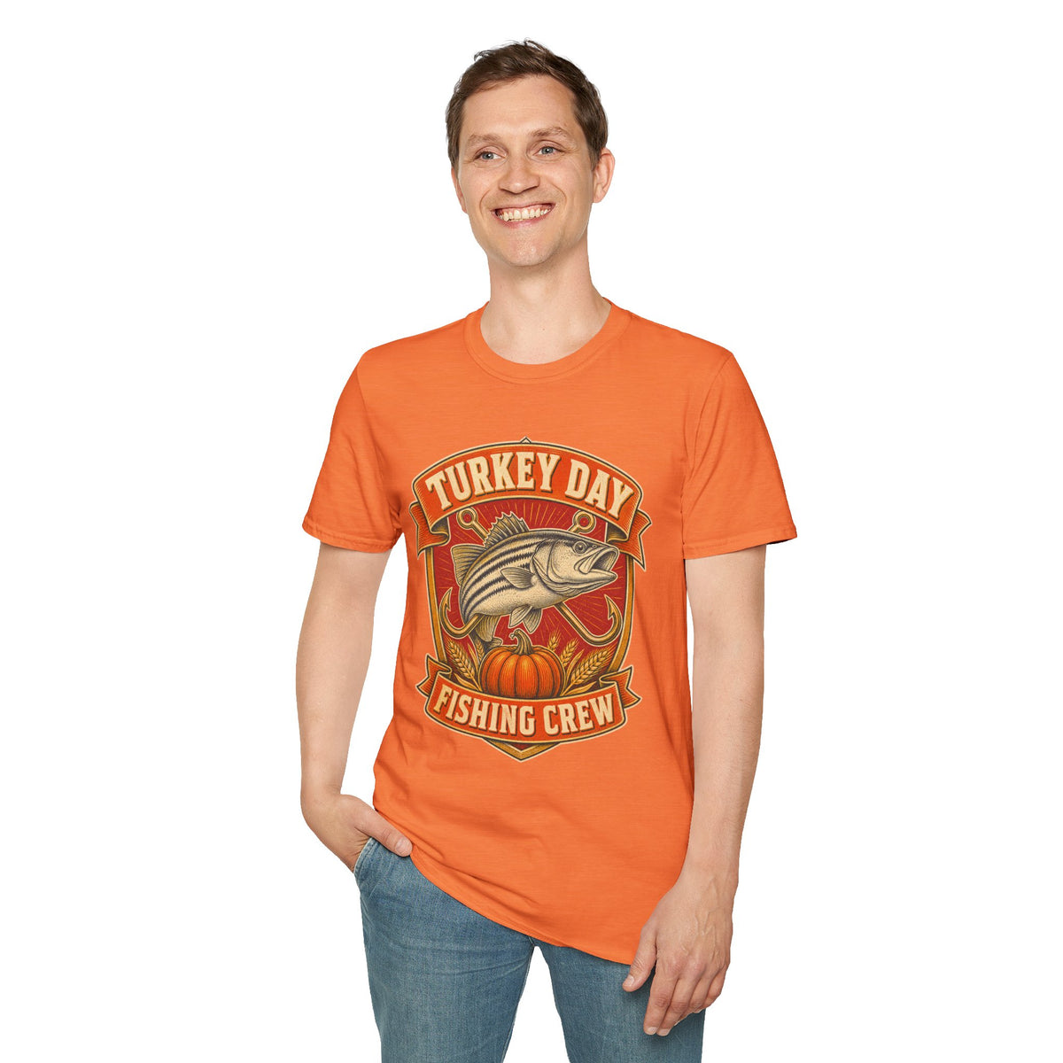 Turkey Day Fishing Crew T-Shirt – Thanksgiving Fishing Shirt