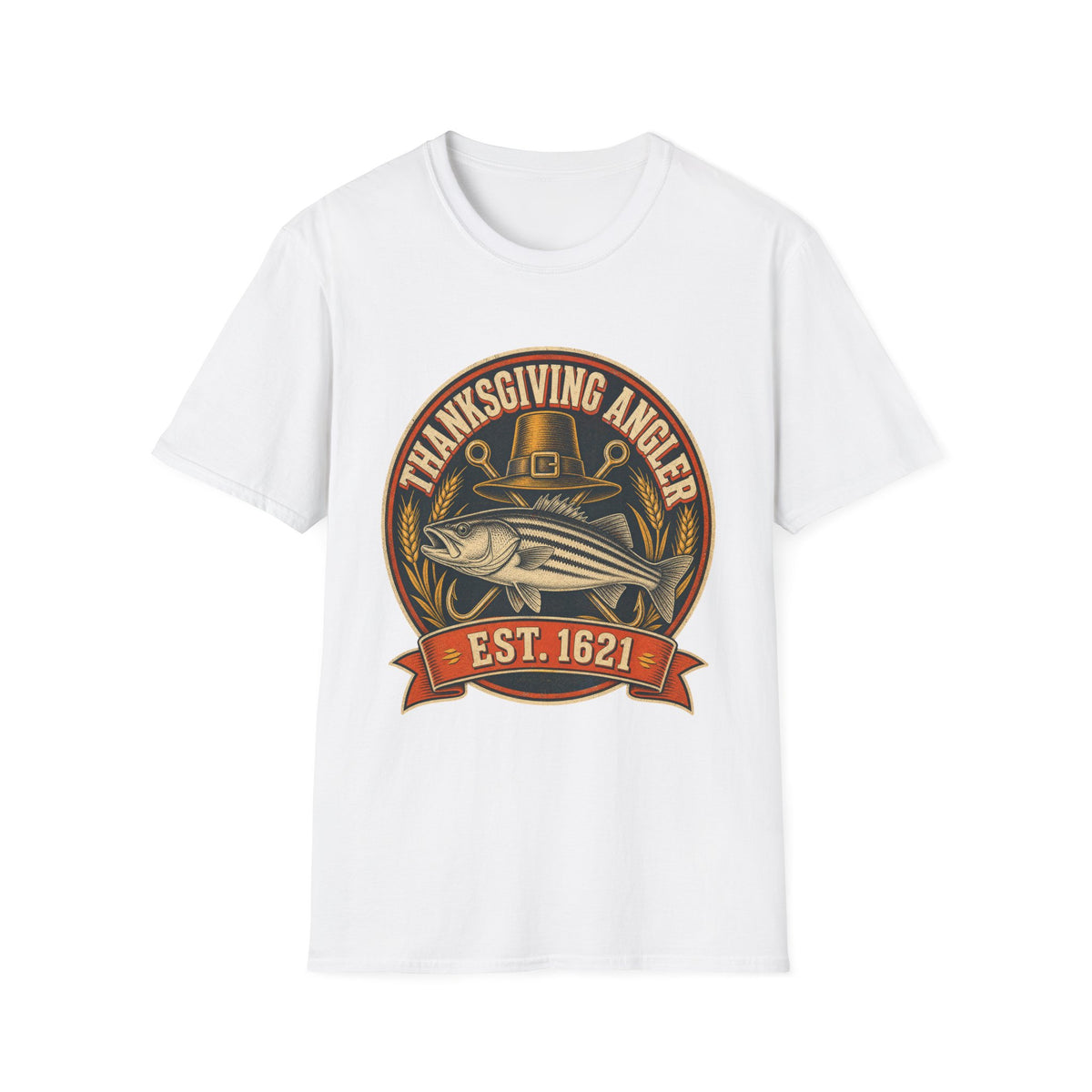 Thanksgiving Angler Est. 1621 Fishing T-Shirt