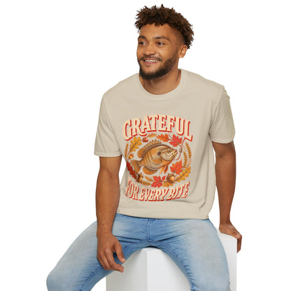 Grateful for Every Bite Fish Thanksgiving T-Shirt