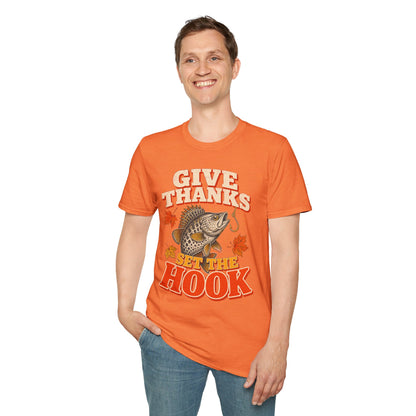 Give Thanks, Set the Hook Thanksgiving Fishing T-Shirt