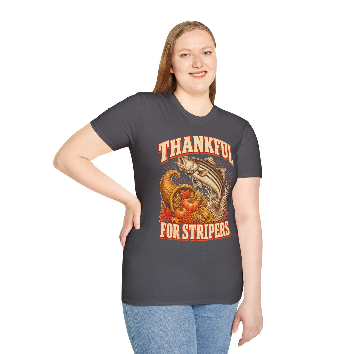 Thankful for Stripers Fishing T-Shirt