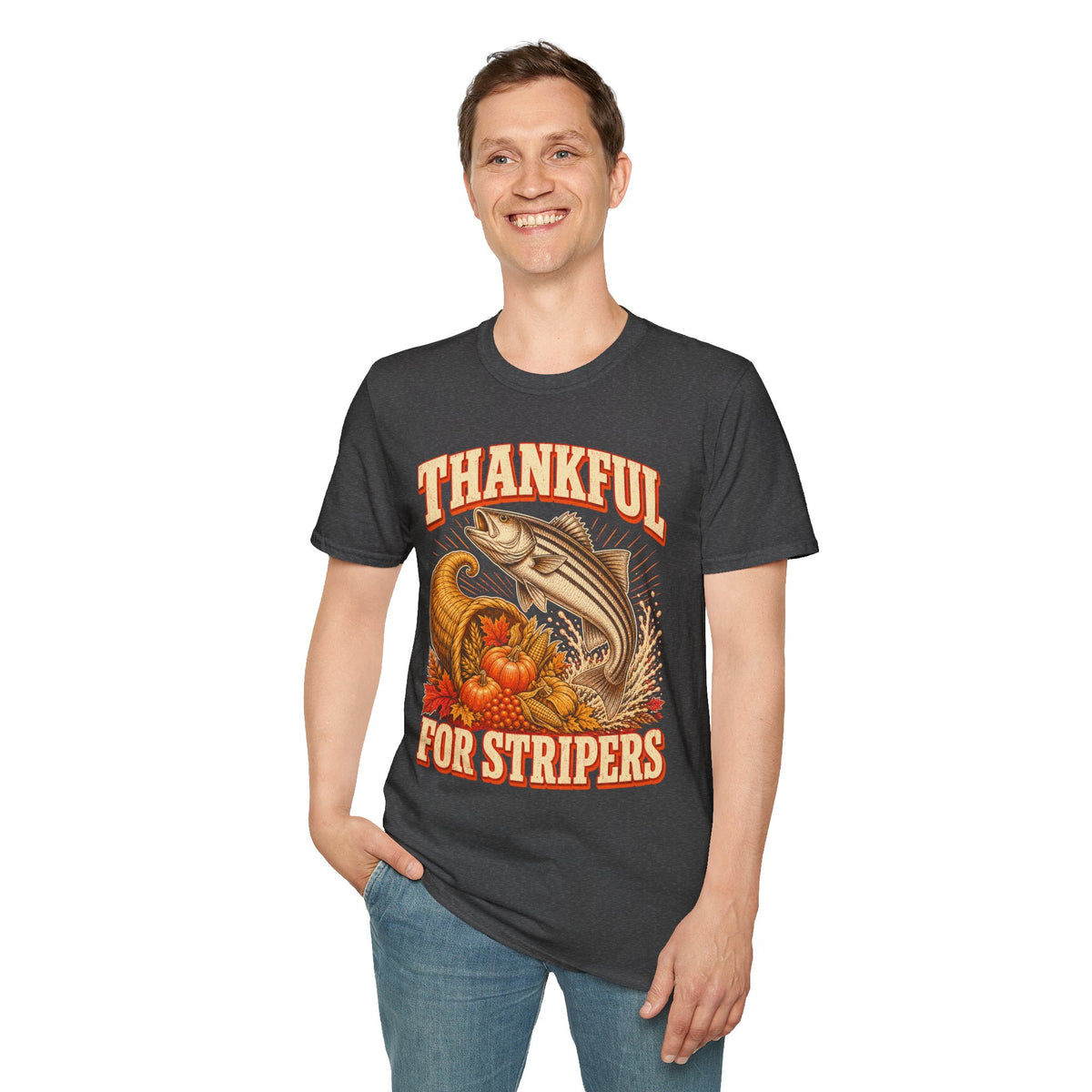 Thankful for Stripers Fishing T-Shirt