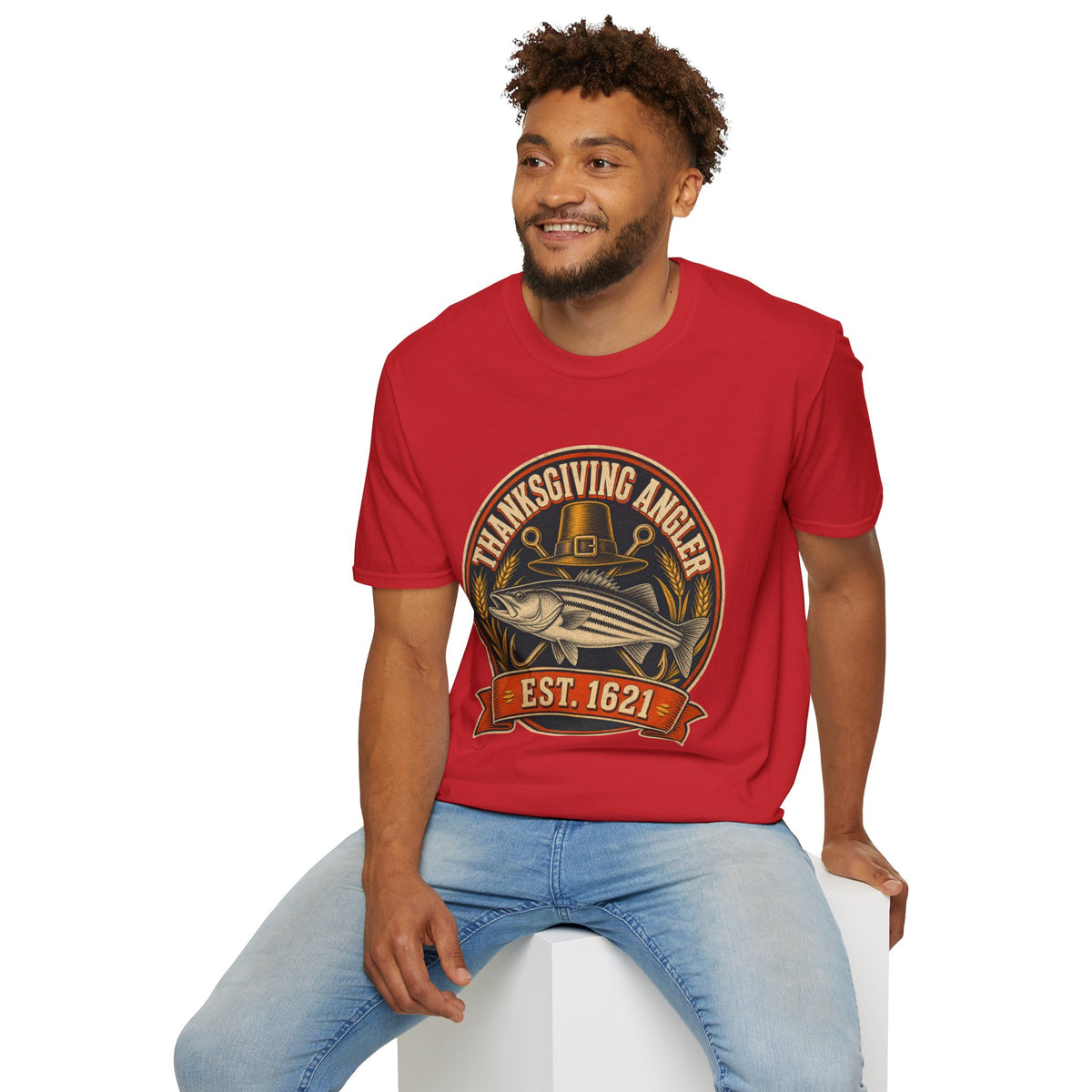 Thanksgiving Angler Est. 1621 Fishing T-Shirt