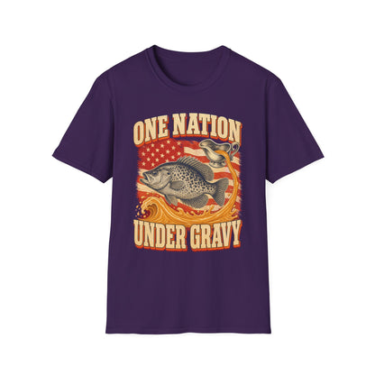 One Nation Under Gravy Funny Fish Thanksgiving T-Shirt