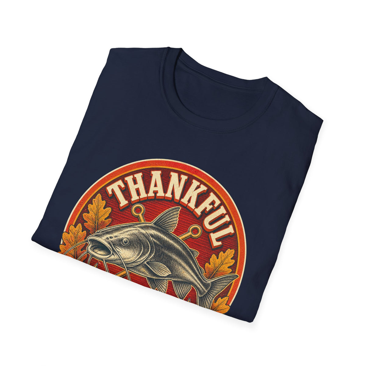 Thankful Grateful & Hooked Fishing T-Shirt