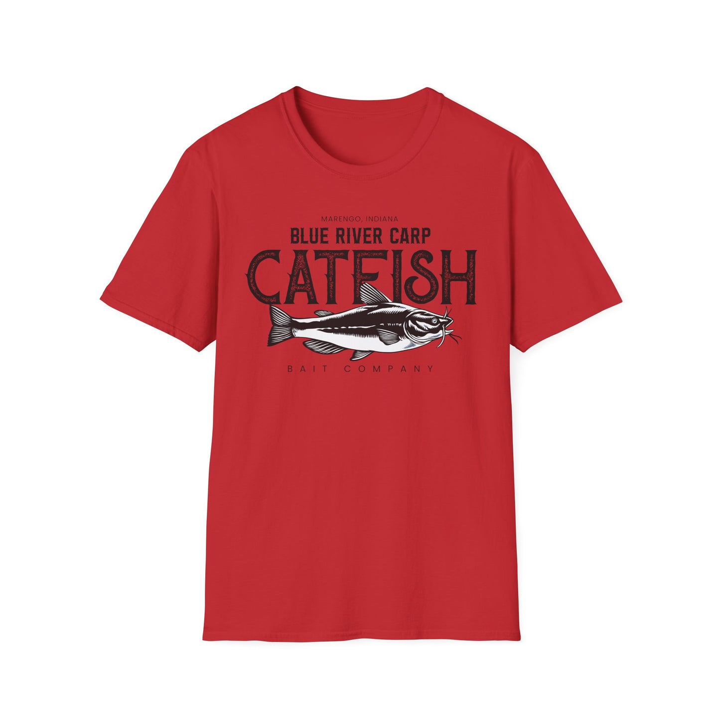 Blue River Carp - Unisex Softstyle T-Shirt (Bk Lettering)