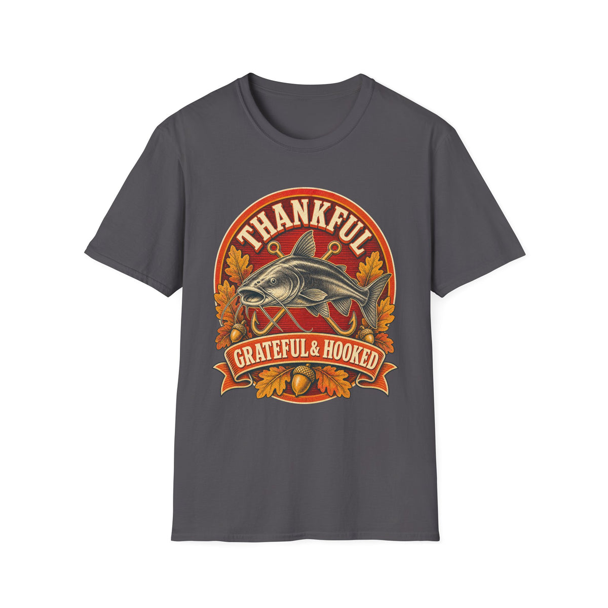 Thankful Grateful & Hooked Fishing T-Shirt
