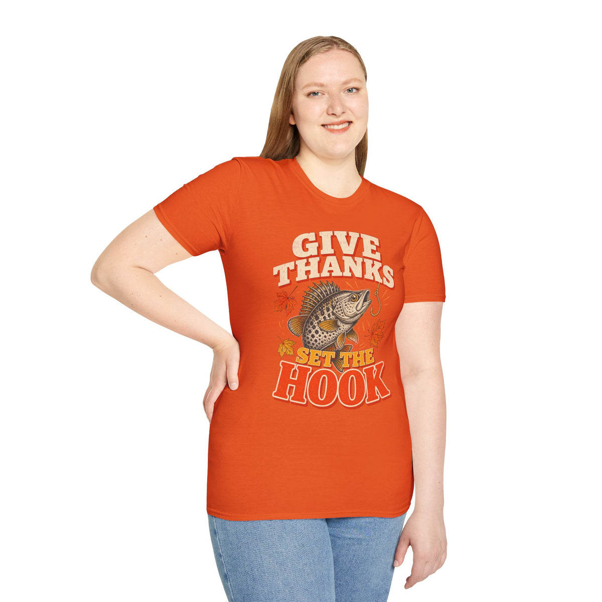 Give Thanks, Set the Hook Thanksgiving Fishing T-Shirt