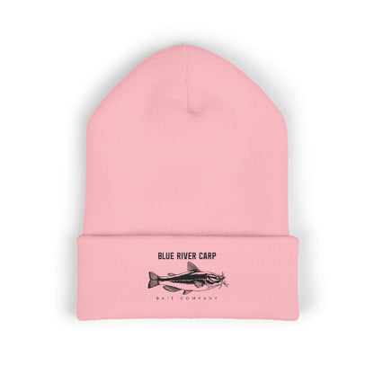 Blue River Carp Fishing Embroidered Cuffed Beanie (BK Thread)