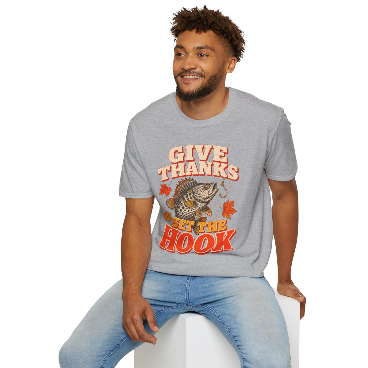Give Thanks, Set the Hook Thanksgiving Fishing T-Shirt