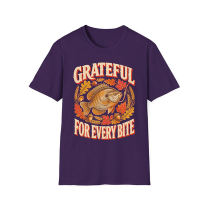 Grateful for Every Bite Fish Thanksgiving T-Shirt