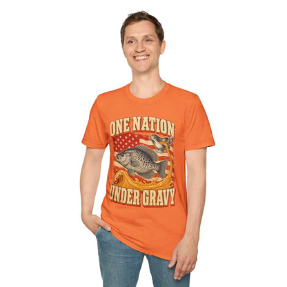 One Nation Under Gravy Funny Fish Thanksgiving T-Shirt
