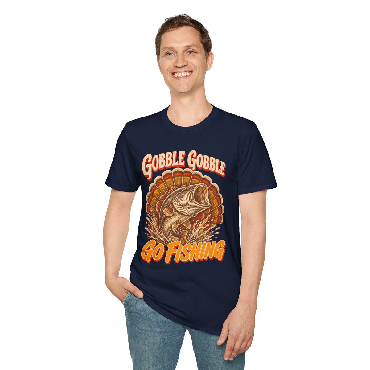 Gobble Gobble Go Fishing Turkey Hunting T-Shirt