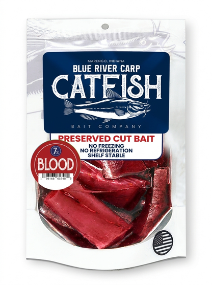7oz Package (Nuggets) - Preserved "Real" Pre-Cut Fish Bait, Multiple Scents Available